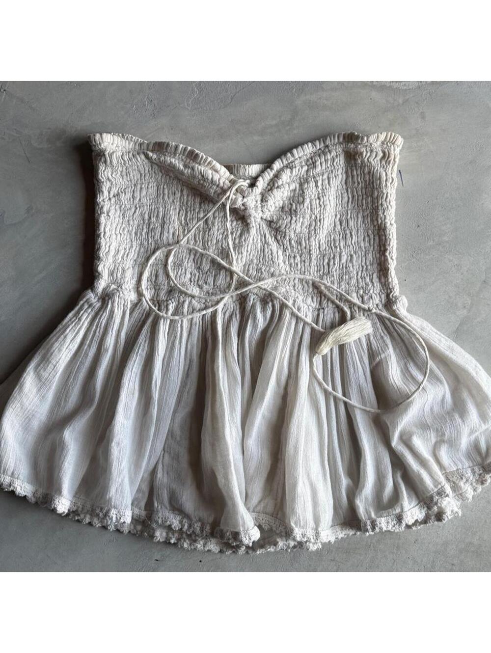 Women's White Crop-top